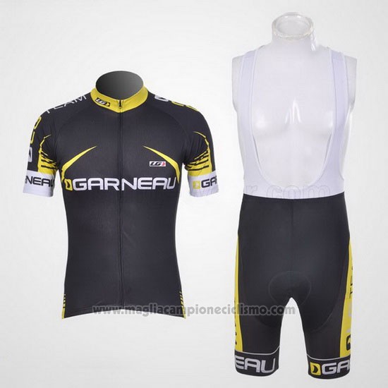 2011 Abbigliamento Ciclismo Louis Garneau Nero e Giallo Manica Corta e Salopette